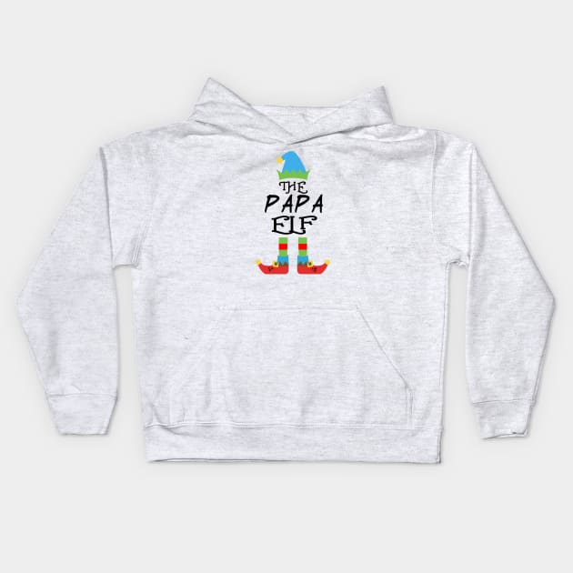 The Papa Elf Matching Family Group Christmas Party SANTA Kids Hoodie by CareTees